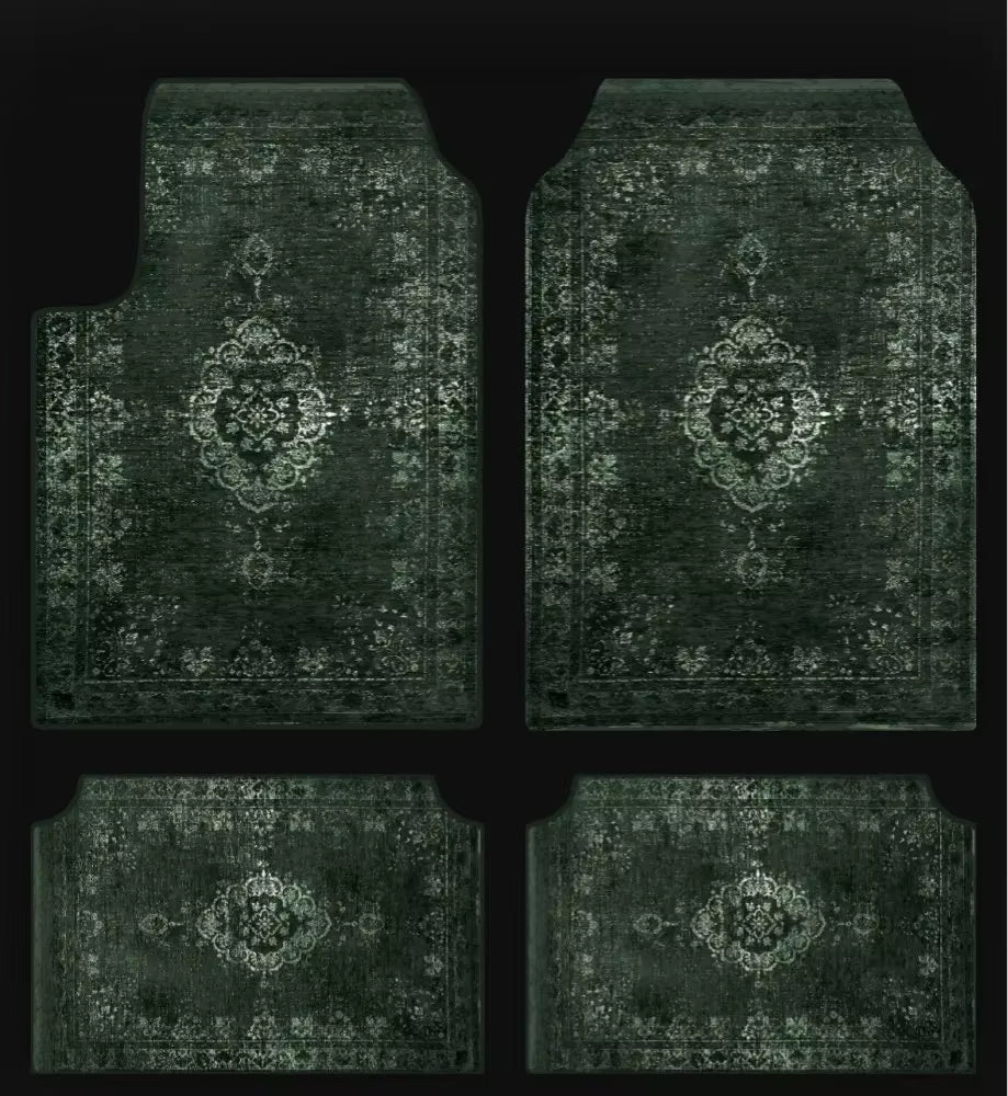 Set of Bohemian Style Floor Mat Universal Size Car Foot Mat American Retro Rugs for Bedroom Home Anti-Slip Soft Rug