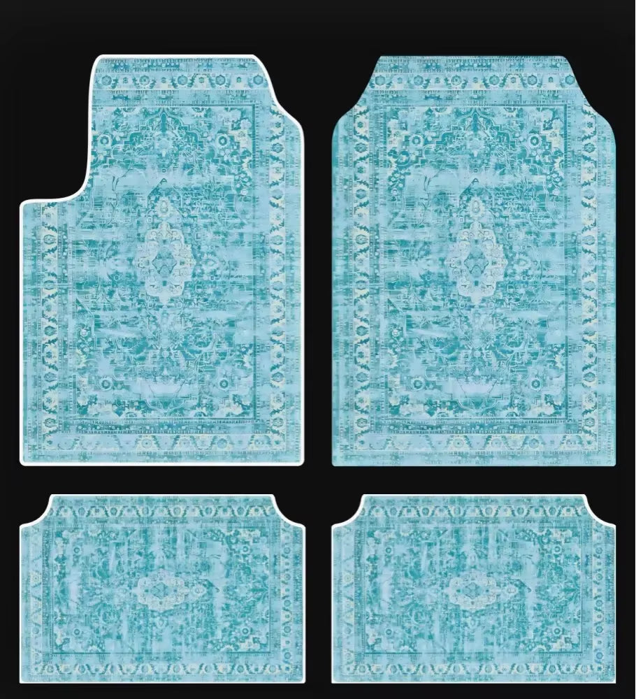 Set of Bohemian Style Floor Mat Universal Size Car Foot Mat American Retro Rugs for Bedroom Home Anti-Slip Soft Rug