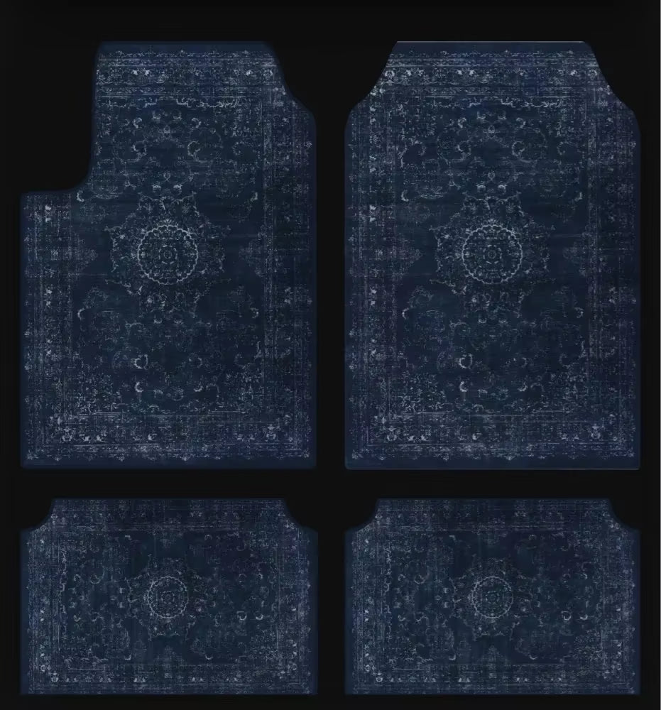 Set of Bohemian Style Floor Mat Universal Size Car Foot Mat American Retro Rugs for Bedroom Home Anti-Slip Soft Rug