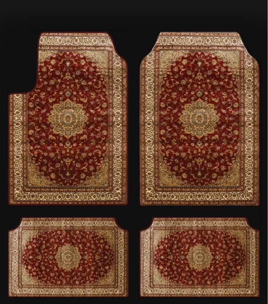 Set of Bohemian Style Floor Mat Universal Size Car Foot Mat American Retro Rugs for Bedroom Home Anti-Slip Soft Rug